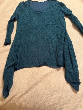 Indigo soul Teal Lace Long-Sleeve Women's Sweater